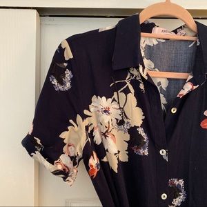 JustFab Button Front Midi Floral Dress - S